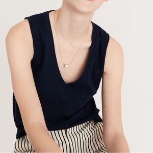 Madewell Whisper Cotton V-Neck Pocket Tank size XS